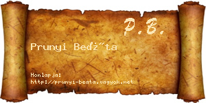 Prunyi Beáta névjegykártya