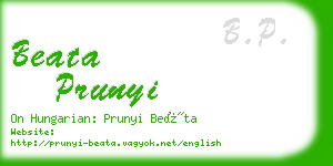 beata prunyi business card